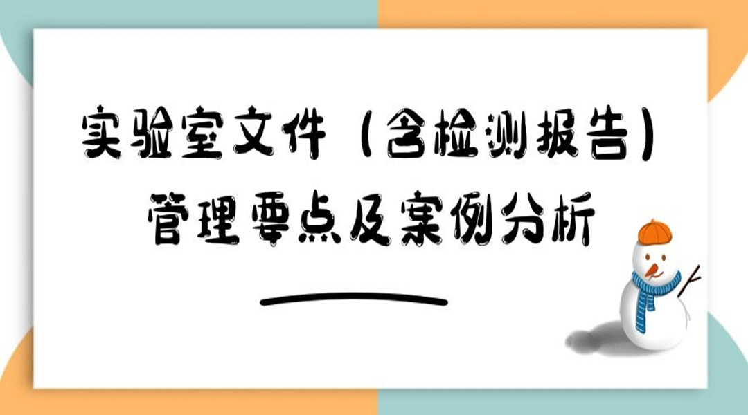 实验室文件（含检测报告)管理要点及案例分析